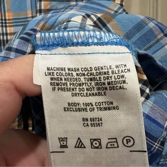 Columbia Men’s XL Blue Plaid Shirt Sleeve Button Down Shirt G3 - Picture 5 of 5